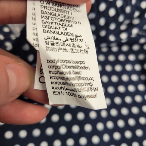 Calvin Klein Navy and White Polka Dot Microfleece Pajama Pants Size XL - Picture 4 of 5